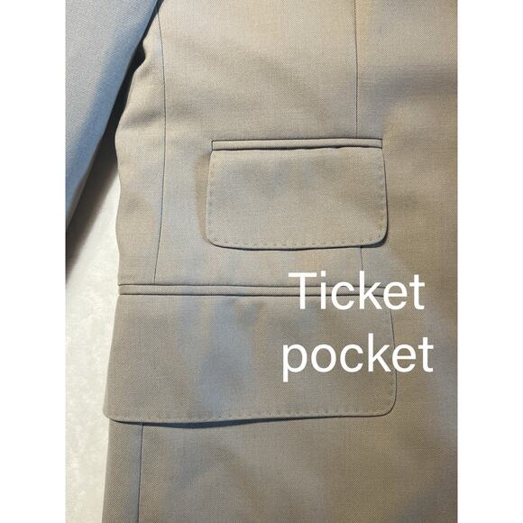 Custom Bespoke 48R Khaki Beige Blazer Sport Coat Jacket Loaded - Picture 6 of 16